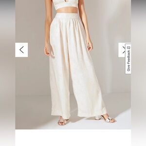 Urban Outfitters *Sold Out* White Delphine Floral Wide-Leg Pant